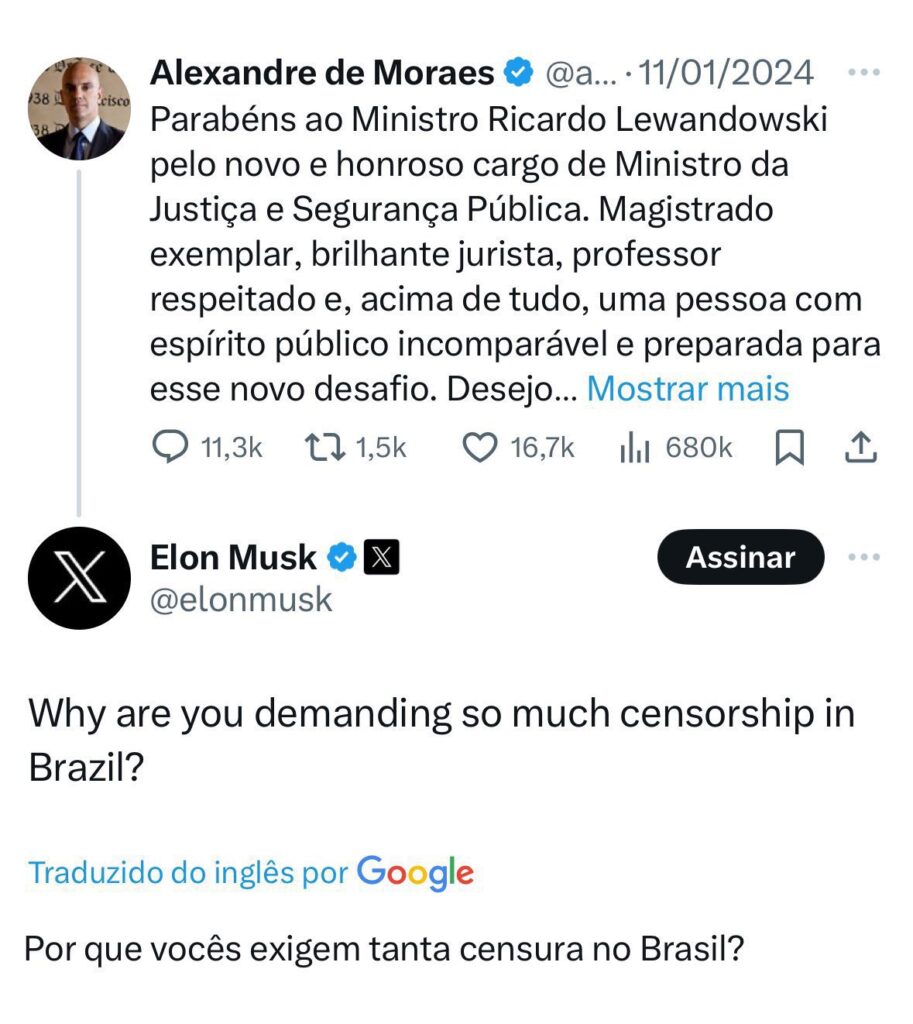 20240406_135558-913x1024 Alexandre de Moraes é questionado por Elon Musk, o homem mais rico do mundo; "por que tanta censura no Brasil?"